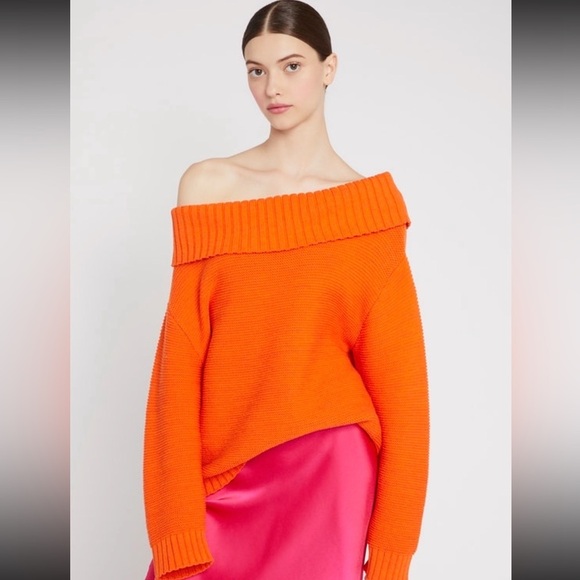 alice + olivia Bonnie sweater in monarch orange size small NWT - Picture 2 of 6